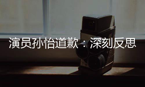 再发此类道歉杜绝情况刻反演员孙怡深思 生
